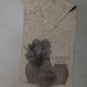 Wanddoek grijze potten hyacinten 300x300