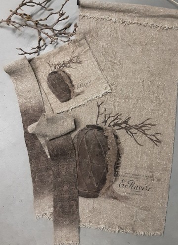 Wanddoek vaas magnoliatakken b